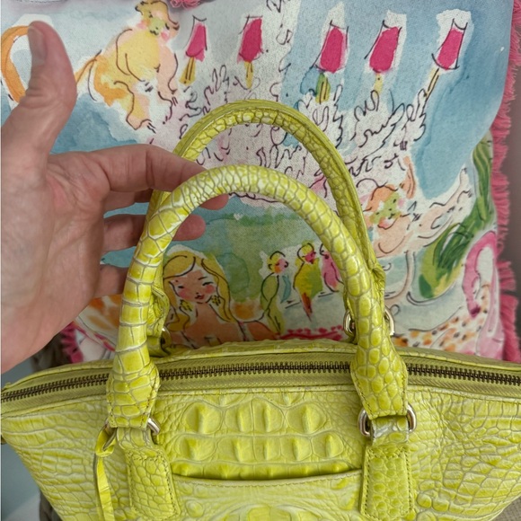 🍋🟩🐊Brahmin (RARE) Lemongrass~Crocodile-Embossed leather Bag🐊🍋🟩 - Picture 17 of 17